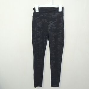 Spanx Black + Gray Camo Leggings Girls Size L